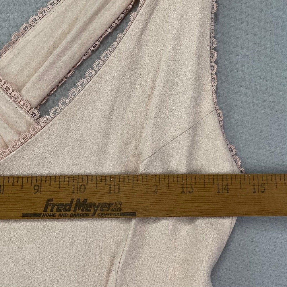 Sezane Alya Mini Dress Womens XS (36) Blush Pink Deep V Romantic Feminine - Picture 4 of 10